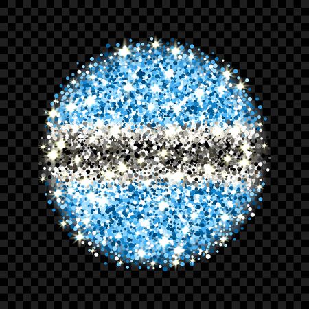 Republic of Botswana flag sparkling badge. Round icon with national colors with glitter effect. Button design. Vector illustration. One of a series of signsのイラスト素材