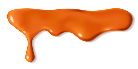 Melted caramel drop of sweet sauce isolated on whiteのイラスト素材