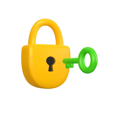 Vector 3d Lock with Keyのイラスト素材