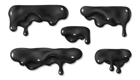 Dripping black liquid icingのイラスト素材