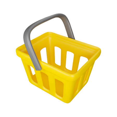 3d shopping basket illustrationのイラスト素材