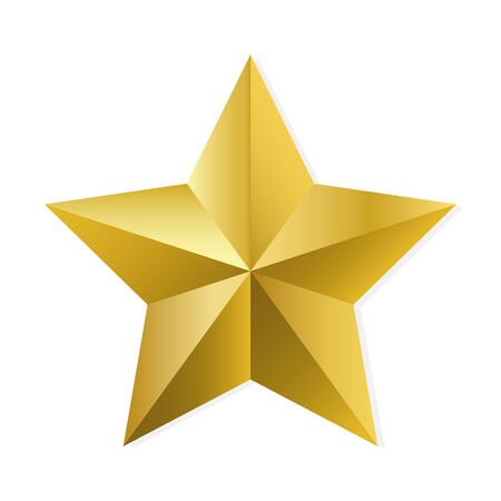 Gold star. Vector, isolated object on white backgroundのイラスト素材