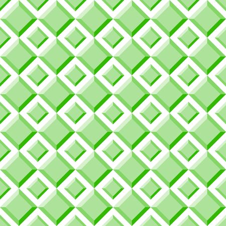 Abstract pattern of green diamonds on a white background. Seamless pattern, vector illustrationのイラスト素材