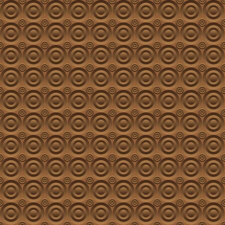 Abstract brown background circles volume. Seamless pattern, vector illustrationのイラスト素材