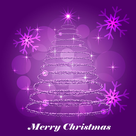 Festive winter background, shining Christmas tree, Christmas, New Year's Eve. Vector illustrationのイラスト素材