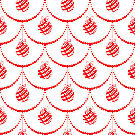 Christmas festive winter background. Seamless New Year pattern, vector illustrationのイラスト素材