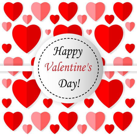 Valentine's Day card heart. Isolated object, vector illustrationのイラスト素材