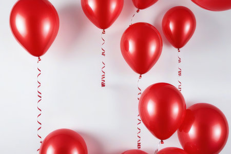 ed White balloons, confetti concept design template Happy Valentine's Day, background Celebrationの素材
