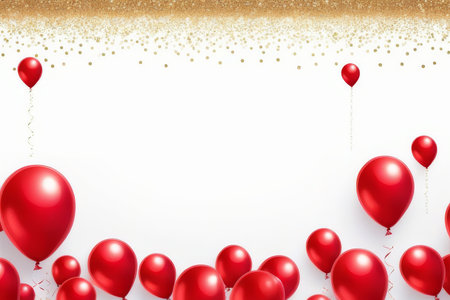 ed White balloons, confetti concept design template Happy Valentine's Day, background Celebrationの素材