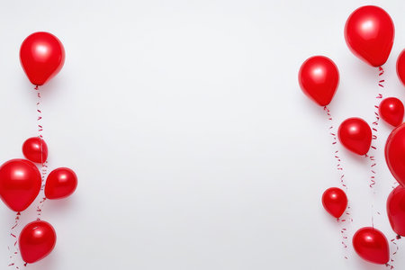 ed White balloons, confetti concept design template Happy Valentine's Day, background Celebrationの素材