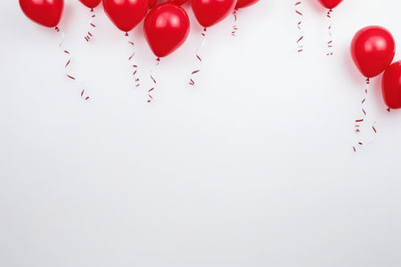 ed White balloons, confetti concept design template Happy Valentine's Day, background Celebrationの素材
