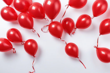 ed White balloons, confetti concept design template Happy Valentine's Day, background Celebrationの素材