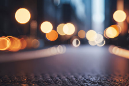 City night lights bokeh defocused background - vintage effect style picturesの素材