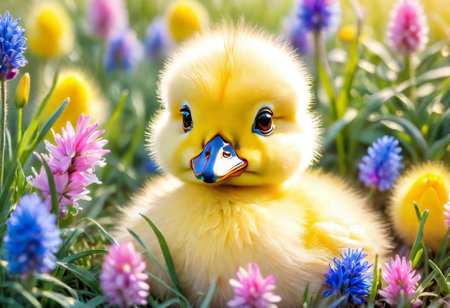 chicken eggs lying in a green grass. bright spring imageの素材