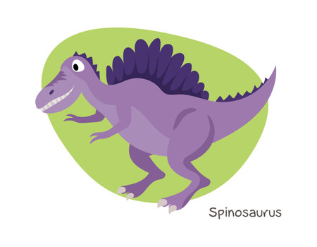 Vector cartoon dinosaur isolated on white background. Spinosaurus.のイラスト素材