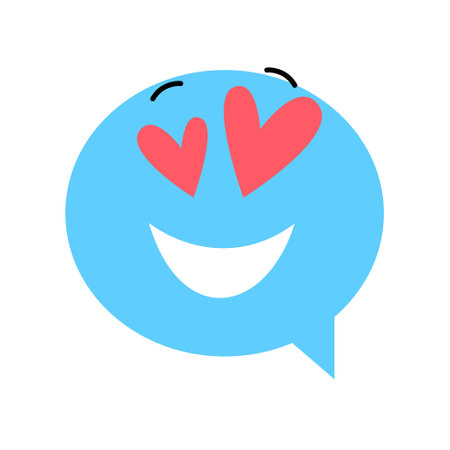 Speech bubble emoticon. Vector illustration flat style close upのイラスト素材