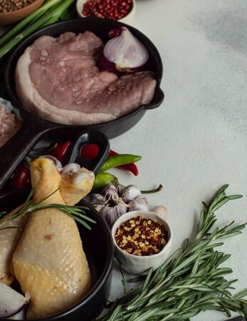 Keto diet concept with ingredients on stone backgroundの写真素材