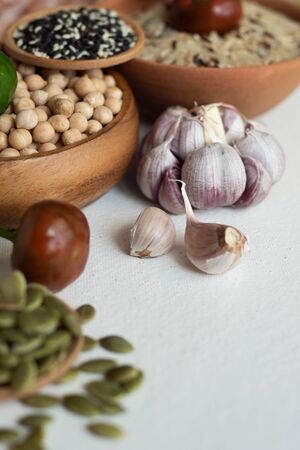 Cooking concept with organic and healthy foodの写真素材
