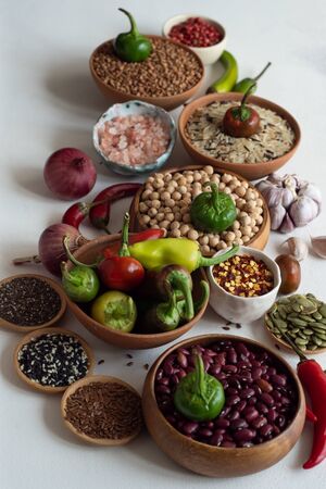 Cooking concept with organic and healthy foodの写真素材