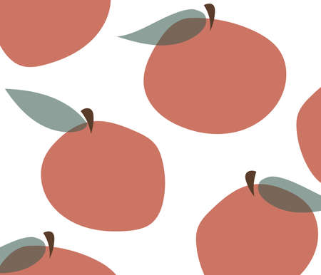 Vector set of tropical fruits illustrations. Seamless pattern with tropical fruits oranges tangerines. Vector illustration in hand drawn cartoon flat styleのイラスト素材