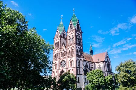 Schwarzwald. Freiburg im Breisgau. August 2017. Sights in the student old town Freiburg im Breisgau in spring in the southwest region of Germany in Black Forestのeditorial素材