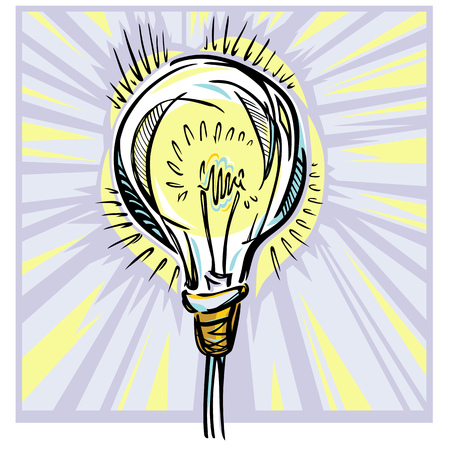 A vector drawing of an electric lamp.のイラスト素材