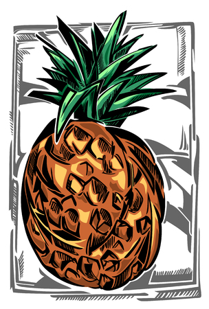 A stylized vector pineapple.のイラスト素材