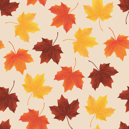 seamless pattern texture of fallen autumn leavesの写真素材