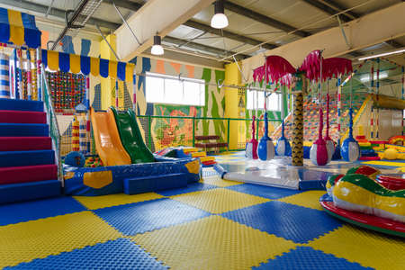 Izmail, Ukraine - Sept. 2017. Play center for children with different activities, toys and attrations. Entertainment concept.のeditorial素材
