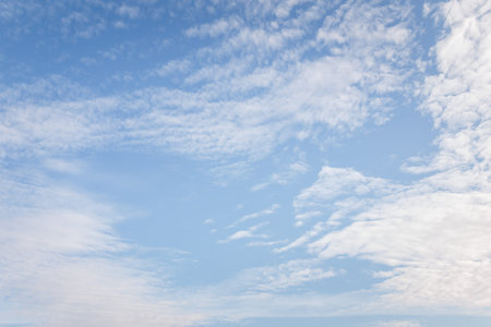 Blue sky with beautiful white clouds at sunny day