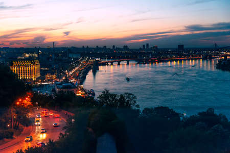 Panoramic view of the city of Budapest at sunset, Hungaryの写真素材