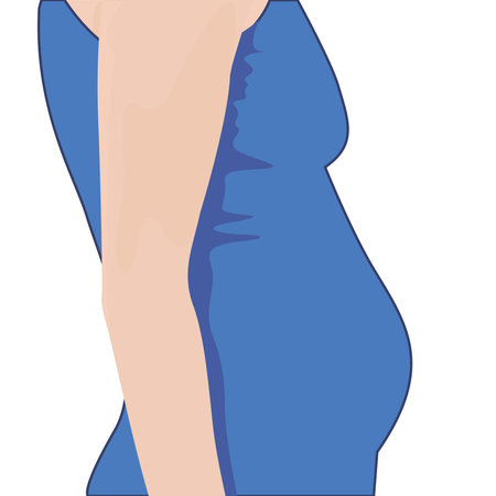Fat girl's side view vector illusstrationのイラスト素材