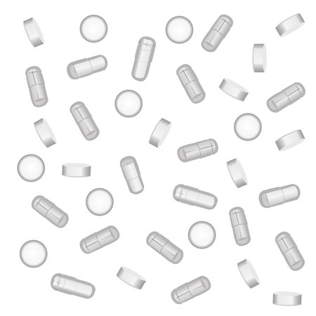 Pills, drugs, medicines on a white background vector illustrationのイラスト素材