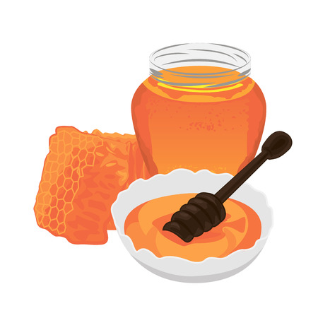 Honey Vector illustration on White backgroundのイラスト素材