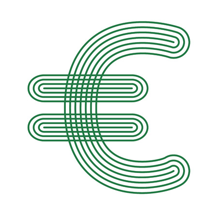 Euro currency icon stripe symbol vector illustrationのイラスト素材