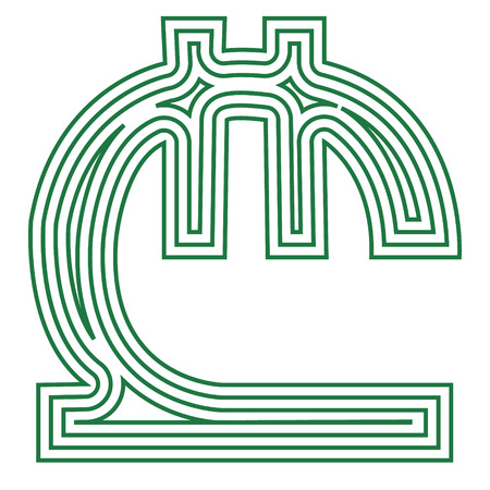 Lari Sign Georgian   currency  symbol  icon striped vector illustration  on a white backgroundのイラスト素材