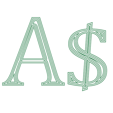 Dollar Australia  currency  symbol icon vector illustration on a white backgroundのイラスト素材