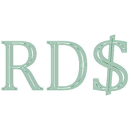 Dominican Republic Dollar symbol   currency unit icon striped vector illustration on a white backgroundのイラスト素材
