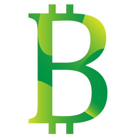 Bitcoin internet virtual cryptocurrency symbol icon vector illustration on a white backgroundのイラスト素材