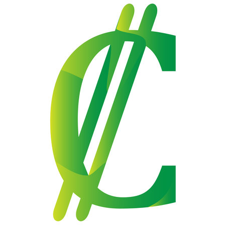 Colon Costa Rica currency symbol icon vector illustration on a white backgroundのイラスト素材