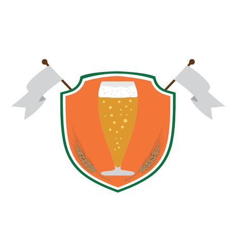 beer company or pub vector illustration in irish flag colorsのイラスト素材