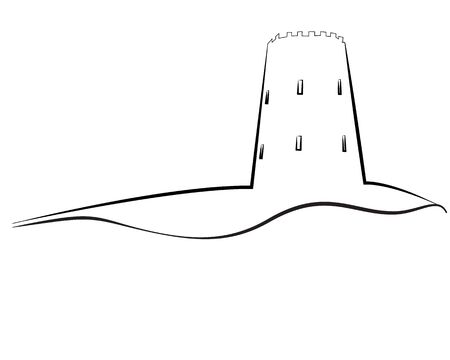 Tower outline vector illustration on a white background isolatedのイラスト素材