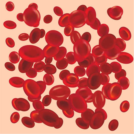 Flowing red blood cells in arthery, erythrocyte background, health care concept, vector illustrationのイラスト素材