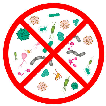 Antivirus stop virus sign vector illustration on a white background isolatedのイラスト素材