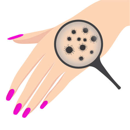 virus infection on hands vector illustrationのイラスト素材
