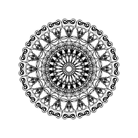 Ornament color card with mandala. Vintage decorative elements. Hand drawn background.のイラスト素材