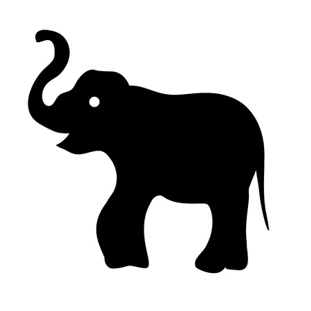 Outline drawing of an elephant blackのイラスト素材