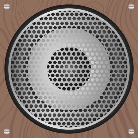 Audio Speakers. Retro audio column in a wooden case. Vector illustration, vector.のイラスト素材
