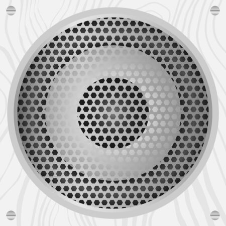 Audio Speakers. Retro audio column in a wooden case. Vector illustration, vector.のイラスト素材