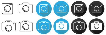 Camera, camera icon. Vector illustration of a camera icon. Flat design, vector. Vector.のイラスト素材